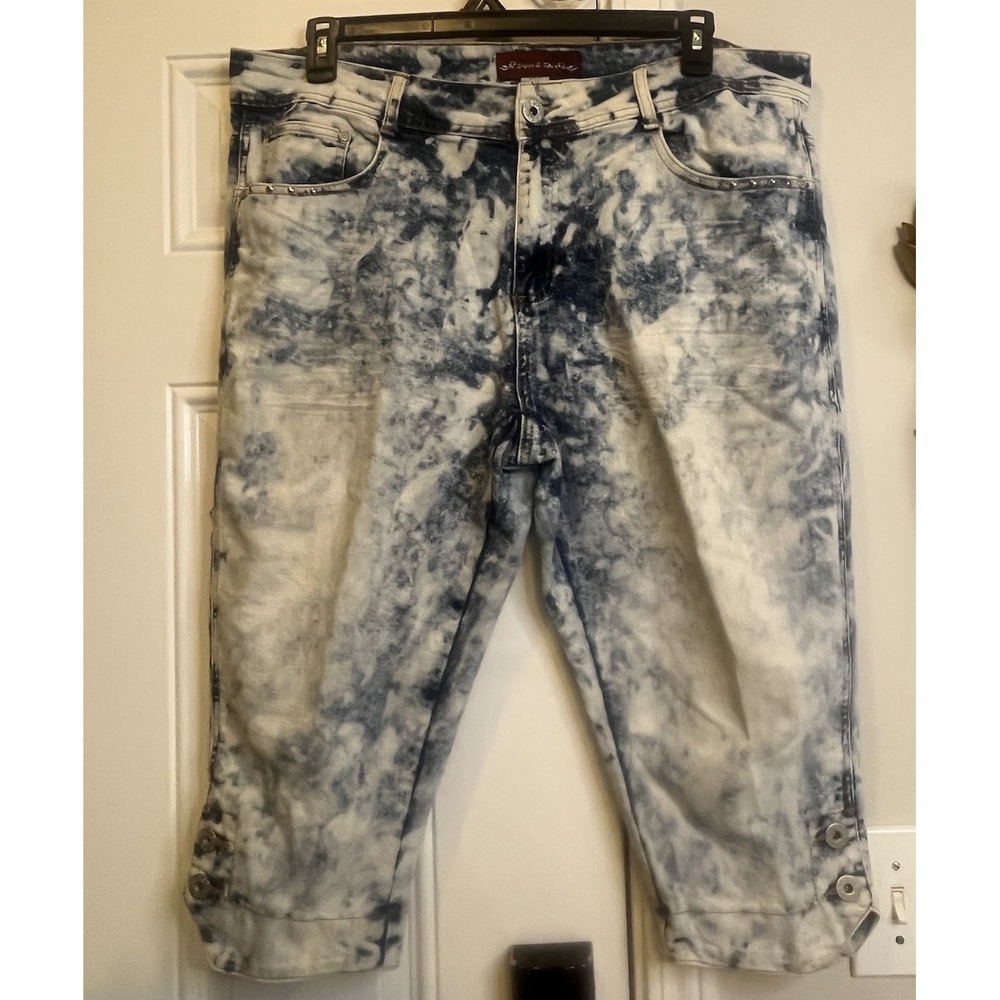 VTG Y2K Sugar & Spice Plus Size Acid Wash Pedal Pushers Shorts 18